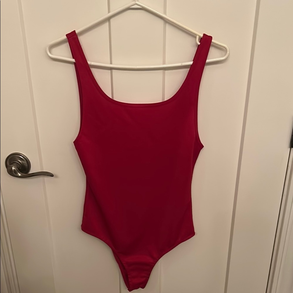 Tiger Mist Red Bodysuit Elegant Stretchy Design, size M